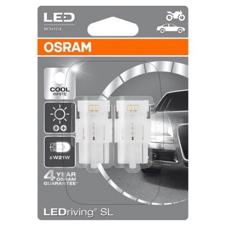 Лампа автомобильная светодиодная Osram 7706CW-02B W21W 12V 2 шт.