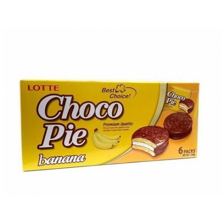 Пирожное Lotte Confectionery Choco Pie Banana 168 г