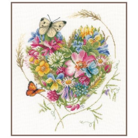 Lanarte Набор для вышивания A heart of flowers (Сердце из цветов) 31 х 35 см (PN-0169960)