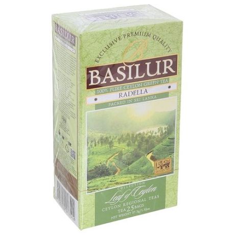 Чай зеленый Basilur Leaf of Ceylon Radella green в пакетиках, 25 шт.