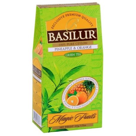 Чай зеленый Basilur Magic fruits Pineapple&orange, 100 г