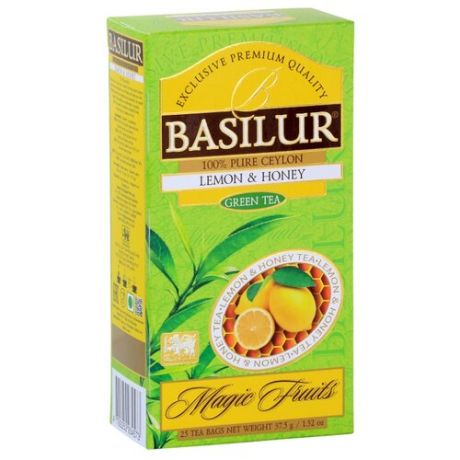 Чай зеленый Basilur Magic fruits Lemon&Honey в пакетиках, 25 шт.