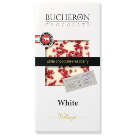 Шоколад Bucheron Village белый с кусочками малины, 100 г