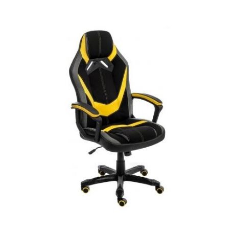 Компьютерное кресло Woodville Bens офисное, обивка: текстиль/искусственная кожа, цвет: черный/серый/желтый