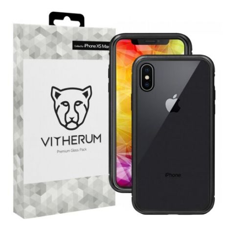 Чехол Vitherum SILVER Premium Glass Pack для Apple iPhone Xs Max черный