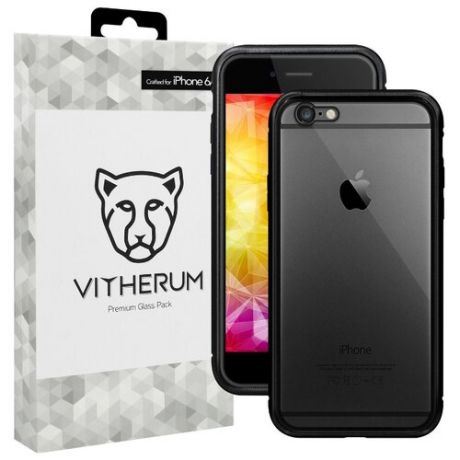 Чехол Vitherum SILVER Premium Glass Pack для Apple iPhone 6/iPhone 6S черный