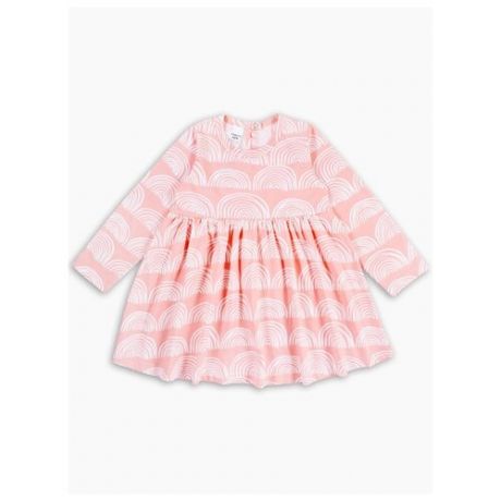 Платье Веселый Малыш размер 104, розовый/белый