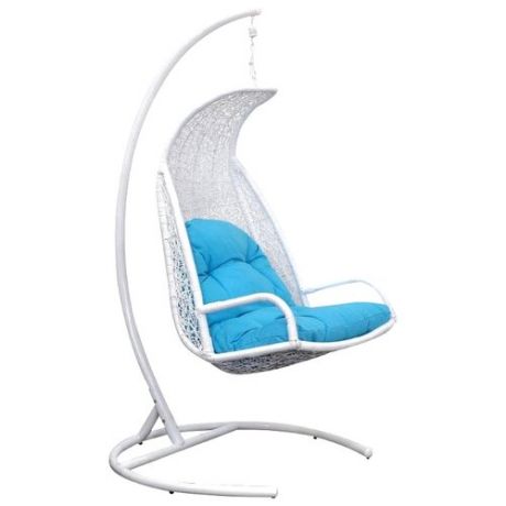Подвесное кресло ЭкоДизайн Laguna, белый/голубой