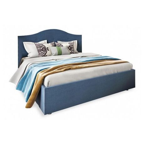 Кровать Sonum Mira двуспальная, размер (ДхШ): 200х170 см, спальное место (ДхШ): 190х160 см, каркас: металл, обивка: текстиль, цвет: синий
