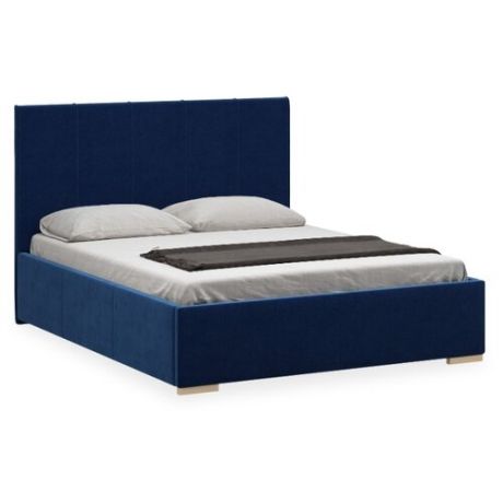 Кровать Woodcraft Шерона двуспальная с подъемным механизмом + ящик, размер (ДхШ): 210х170.5 см, спальное место (ДхШ): 200х160 см, каркас: ДВП, обивка: текстиль, цвет: бархат черный сапфир