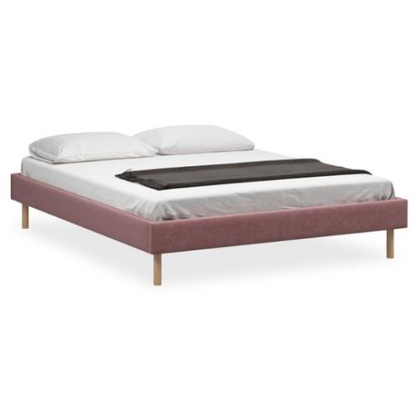 Кровать Woodcraft Лачи полутораспальная, размер (ДхШ): 210х150.5 см, спальное место (ДхШ): 200х140 см, каркас: мебельная фанера, обивка: текстиль, цвет: розовый