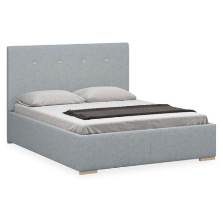 Кровать Woodcraft Валенсия двуспальная с подъемным механизмом + ящик, размер (ДхШ): 210х170.5 см, спальное место (ДхШ): 200х160 см, каркас: массив дерева, обивка: текстиль, цвет: серый