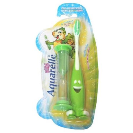 Зубная щетка Aquarelle Kids c песочными часами 3+, зеленый