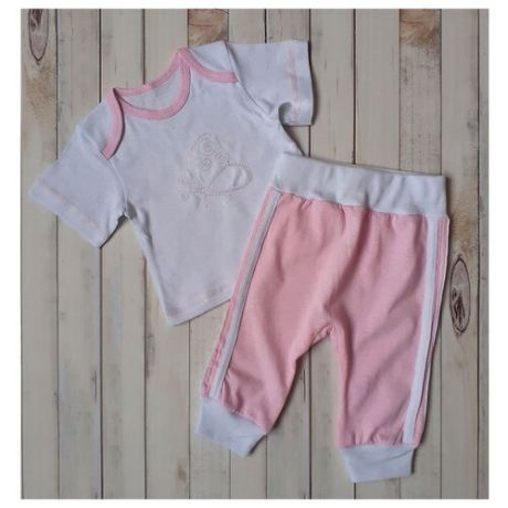 Комплект одежды RobyKris размер 74/80, белый/розовый