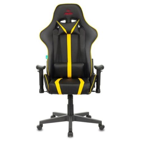 Компьютерное кресло Бюрократ VIKING ZOMBIE A4 игровое, обивка: искусственная кожа, цвет: черный/желтый