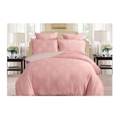 Постельное белье 2-спальное Cleo Soft Cotton Лен 001-SC, сатин-жаккард розовый