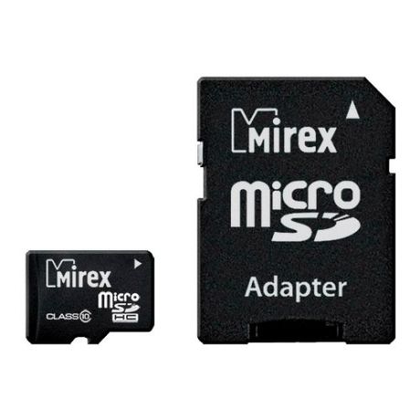 Карта памяти Mirex microSDHC Class 10 4GB + SD adapter