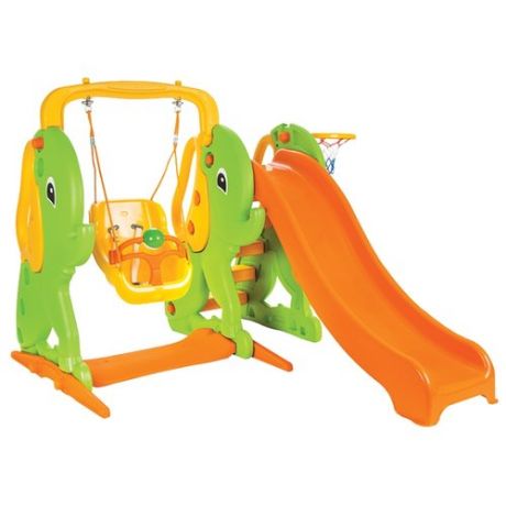Спортивно-игровой комплекс pilsan Слон с качелями зеленый/оранжевый/желтый