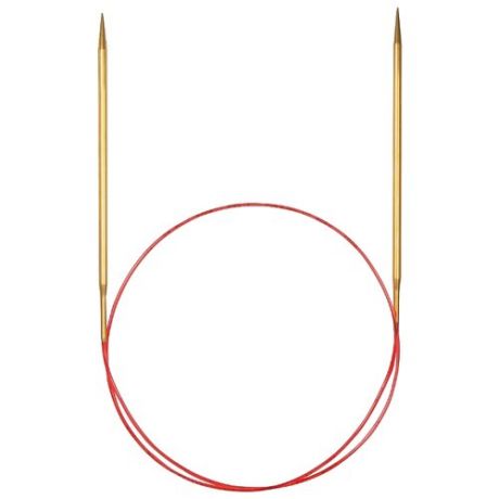 Спицы ADDI круговые с удлиненным кончиком 755-7, диаметр 3.2 мм, длина 100 см, золотистый/красный