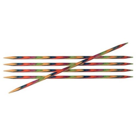 Спицы Knit Pro Symfonie 20112, диаметр 5.5 мм, длина 20 см, красный/синий/желтый