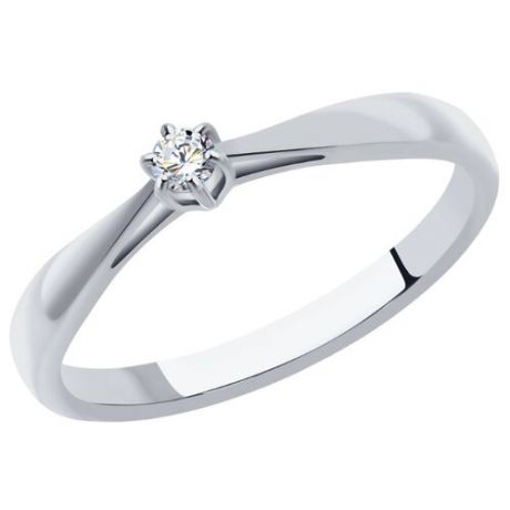 SOKOLOV Помолвочное кольцо из белого золота с бриллиантом 1011346, размер 16
