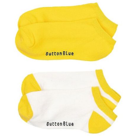 Носки Button Blue комплект 2 пары размер 16-18, желтый/белый