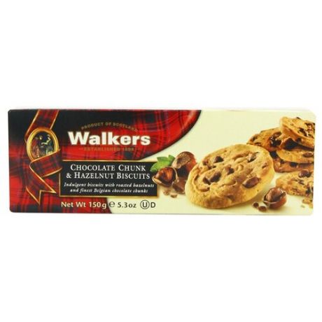 Печенье Walkers Chocolate Chunk & Hazelnut Biscuits 150 г