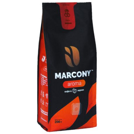 Кофе в зернах Marcony Aroma со вкусом вишни, арабика/робуста, 200 г