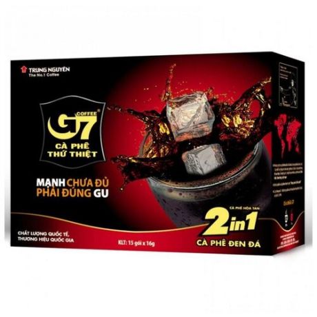Растворимый кофе Trung Nguyen G7 2 в 1, в пакетиках (15 шт.)