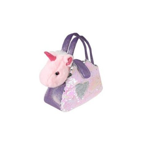 Мягкая игрушка Fluffy Family Единорог в сумочке с пайетками 18 см