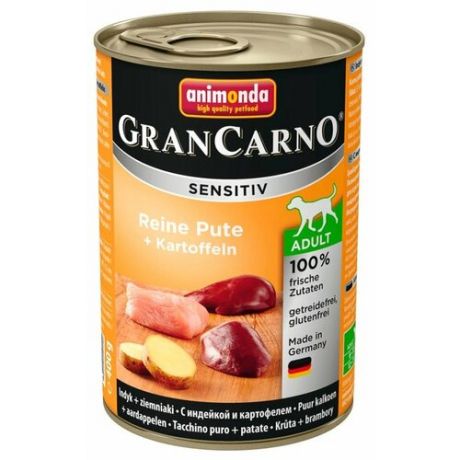 Влажный корм для собак Animonda GranCarno индейка с картофелем 400г