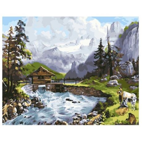 ВанГогВоМне Картина по номерам "Домик у реки", 40х50 см (ZX 21392)
