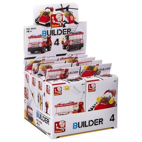 Конструктор SLUBAN Builder M38-B0593 Пожарная техника (набор 8 шт.)
