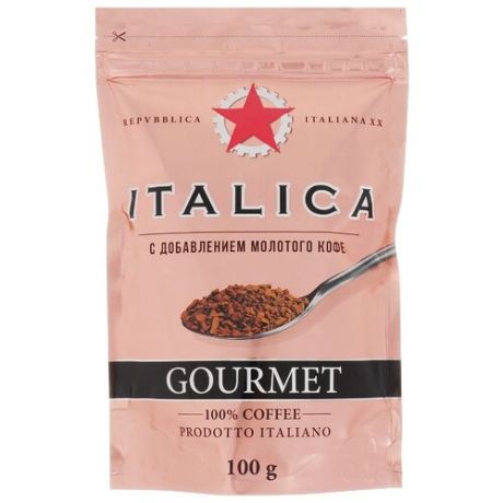 Кофе растворимый с добавлением молотого Italica Gourmet, пакет 100 г