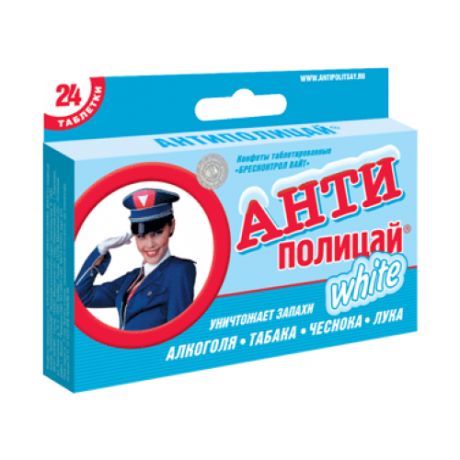 Антиполицай освежитель полости рта Breath Control White, 24 шт