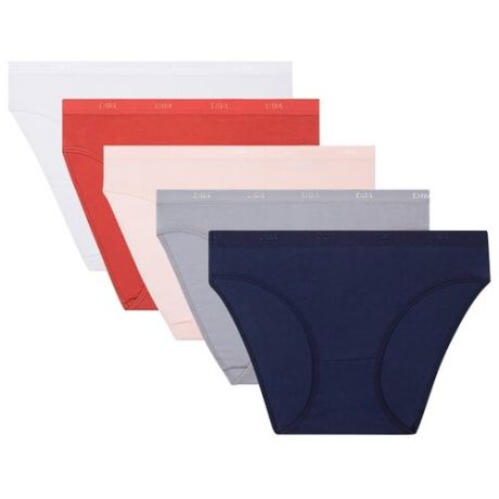 DIM Набор трусов Слипы Les Pockets Ecodim, 5 шт., размер 40/42, синий/серый/розовый/красный/белый