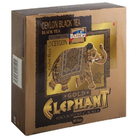 Чай черный Battler Золотой слон в пакетиках, 200 г 100 шт.