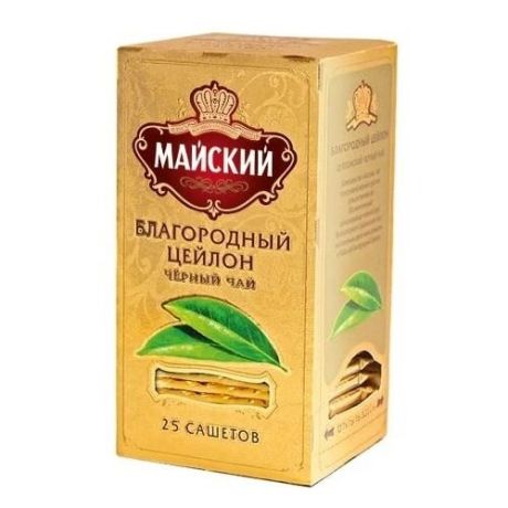 Чай черный Майский Благородный Цейлон в пакетиках, 50 г 25 шт.