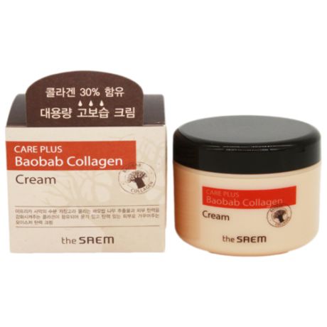 The Saem Care Plus Baobab Collagen Cream Крем коллагеновый для лица с баобабом, 100 мл