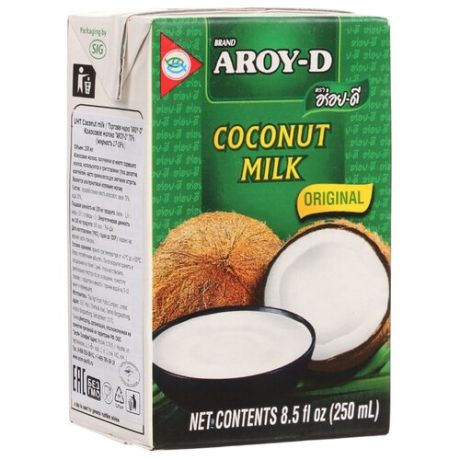 Молоко кокосовое Aroy-D Original 19%, 250 мл