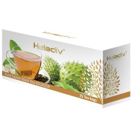 Чай черный Heladiv Pure ceylon Soursop в пакетиках, 25 шт.