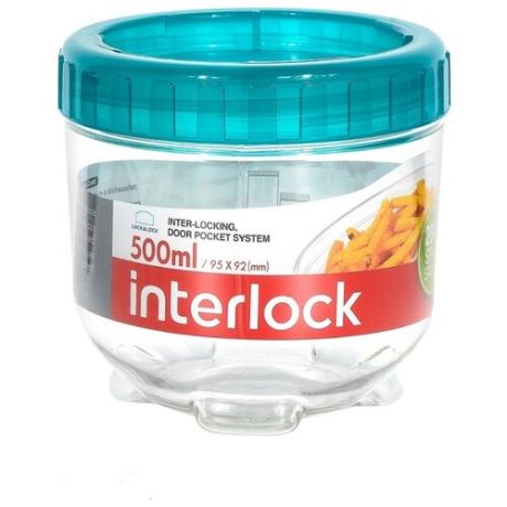 Lock & Lock Бутылка для сыпучих продуктов Interlock 0.5 л INT301 прозрачный/голубой
