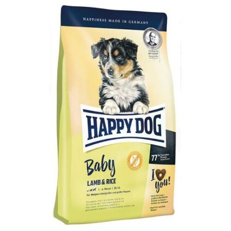 Сухой корм для щенков Happy Dog для здоровья костей и суставов, ягненок с рисом 18 кг