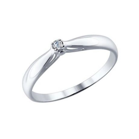 SOKOLOV Помолвочное кольцо из серебра с бриллиантом 87010002, размер 18