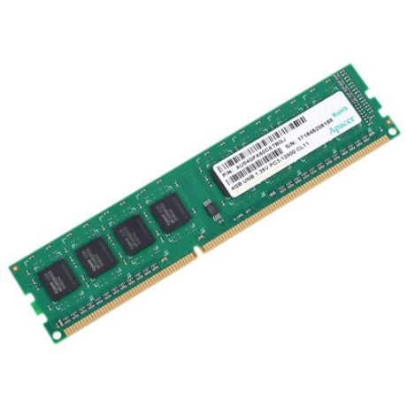 Оперативная память Apacer DDR3L 1600 (PC 12800) DIMM 240 pin, 4 ГБ 1 шт. 1.35 В, CL 11, DG.04G2K.KAM