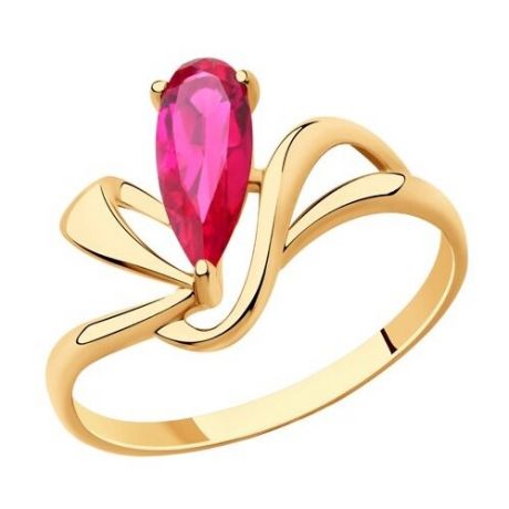 Diamant Кольцо из золота с красным корундом (синт.) 51-310-00592-2, размер 18