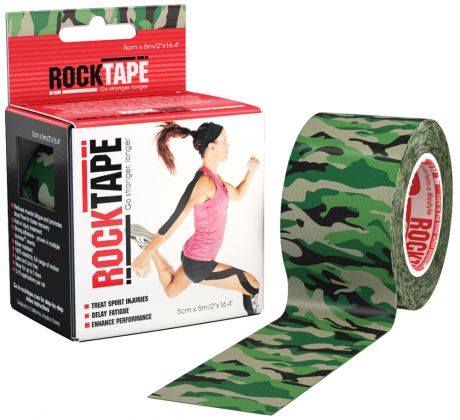 Rocktape Кинезио-тейп RockTape 5 см х 5 м, зеленый камуфляж