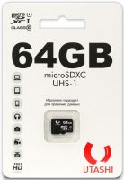 Карта памяти Utashi microSDXC 64GB Сlacc 10 UHS-I (UT64GBSDCL10-00)