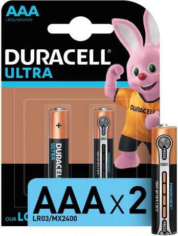 Duracell Батарейки щелочные Duracell Ultra Power ААА/LR03, 2 шт.
