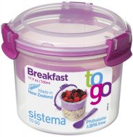 Контейнер двухуровневый с ложкой Sistema To-Go Breakfast, 530 мл Red (21355)